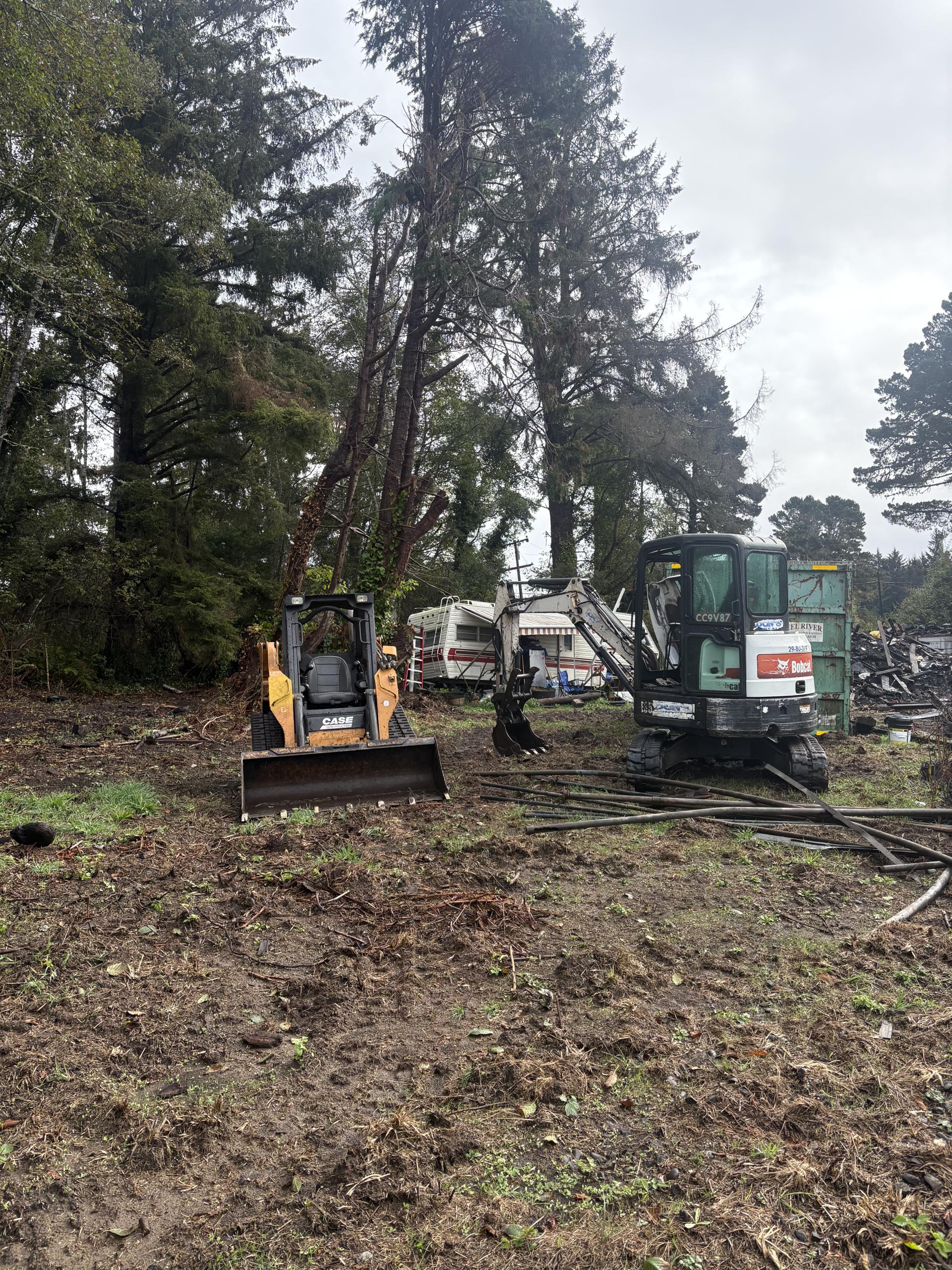 RV demolition work site in Redding
