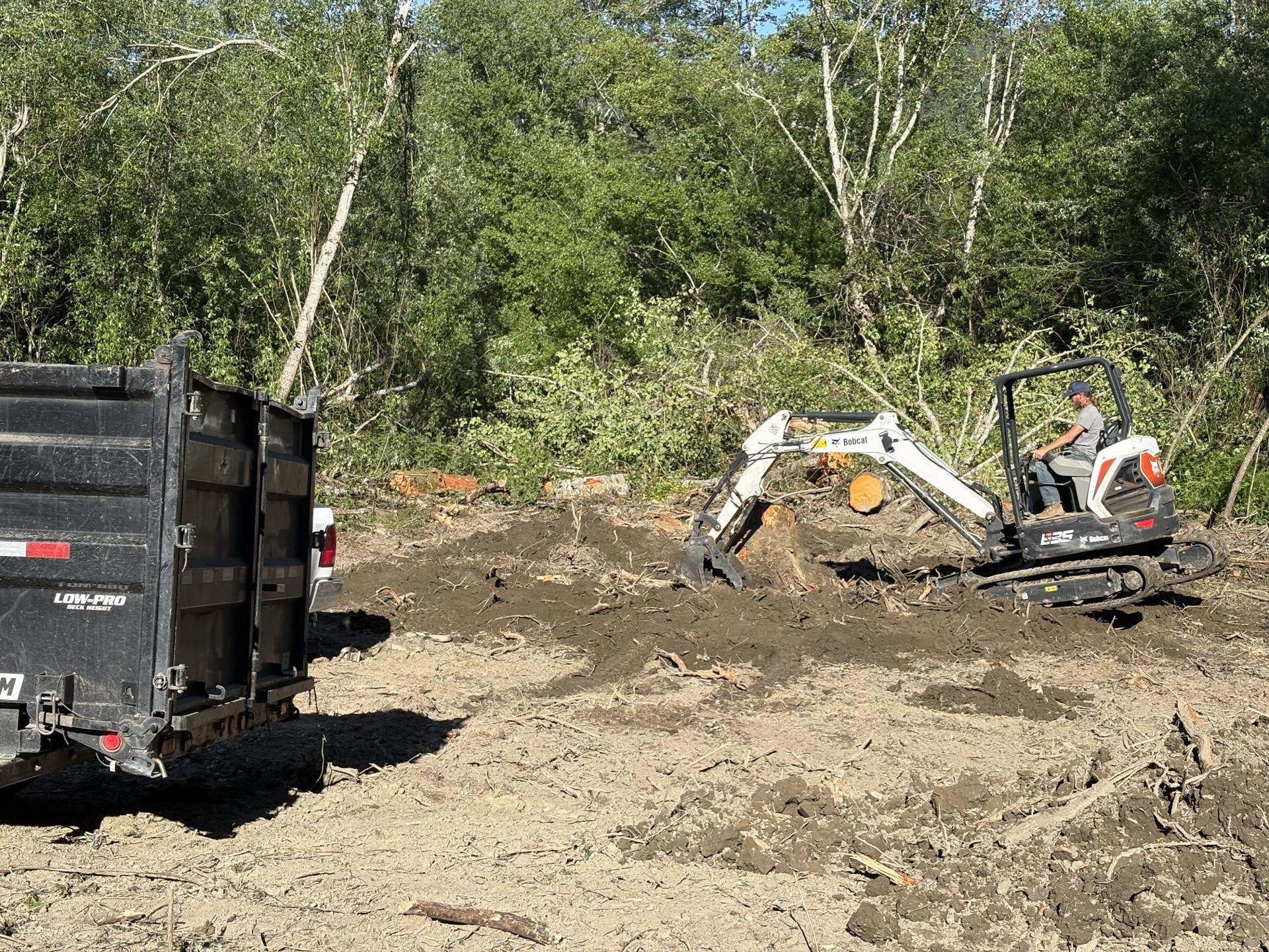Trenching and grading work